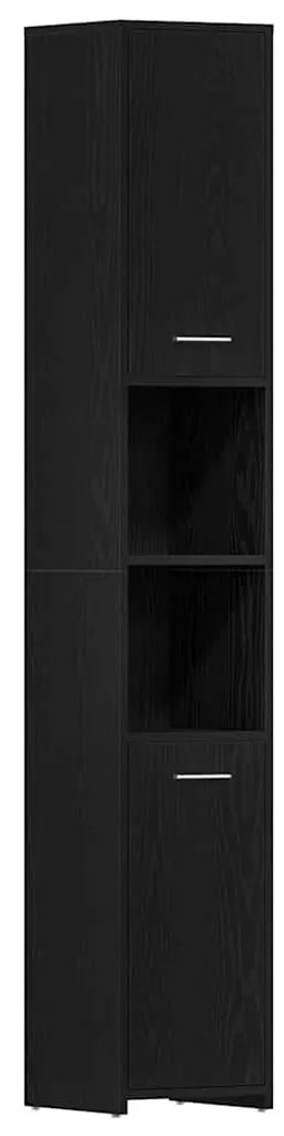 vidaXL Σετ Επίπλων Μπάνιου 4 pcs Μαύρη Οξυά 30 x 30 x 183.5 εκ.