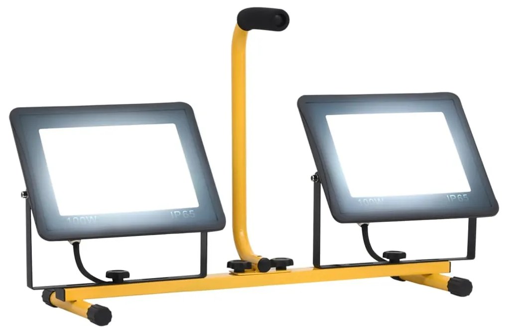 vidaXL Προβολέας LED με Λαβή Ψυχρό Λευκό 2 x 100 W