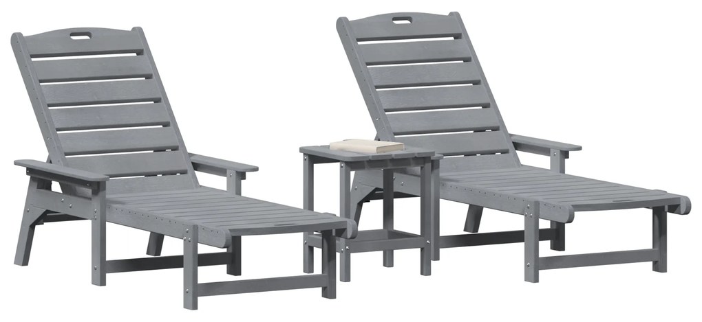 vidaXL Έπιπλα Χαλάρωσης Κήπου 3 pcs Ανοιχτό γκρι 38 x 38 x 46cm