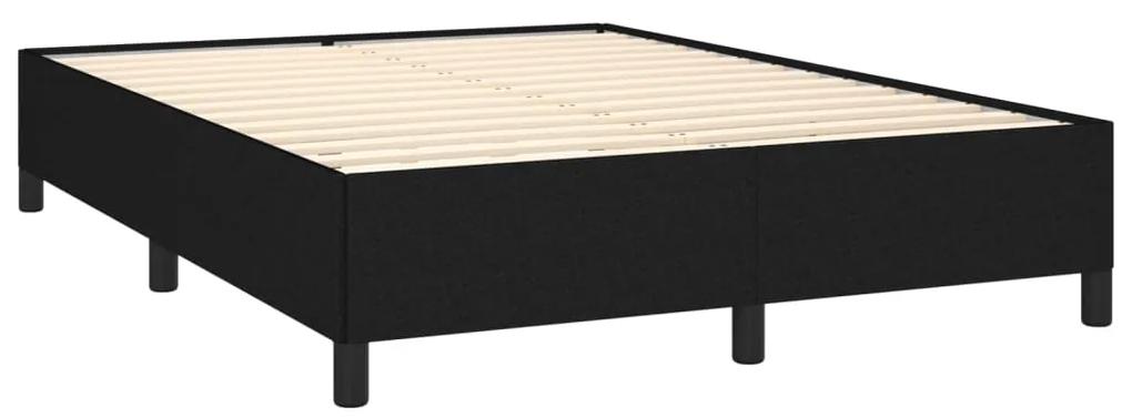 vidaXL Κρεβάτι Boxspring με Στρώμα Μαύρο 140x190 εκ. Υφασμάτινο