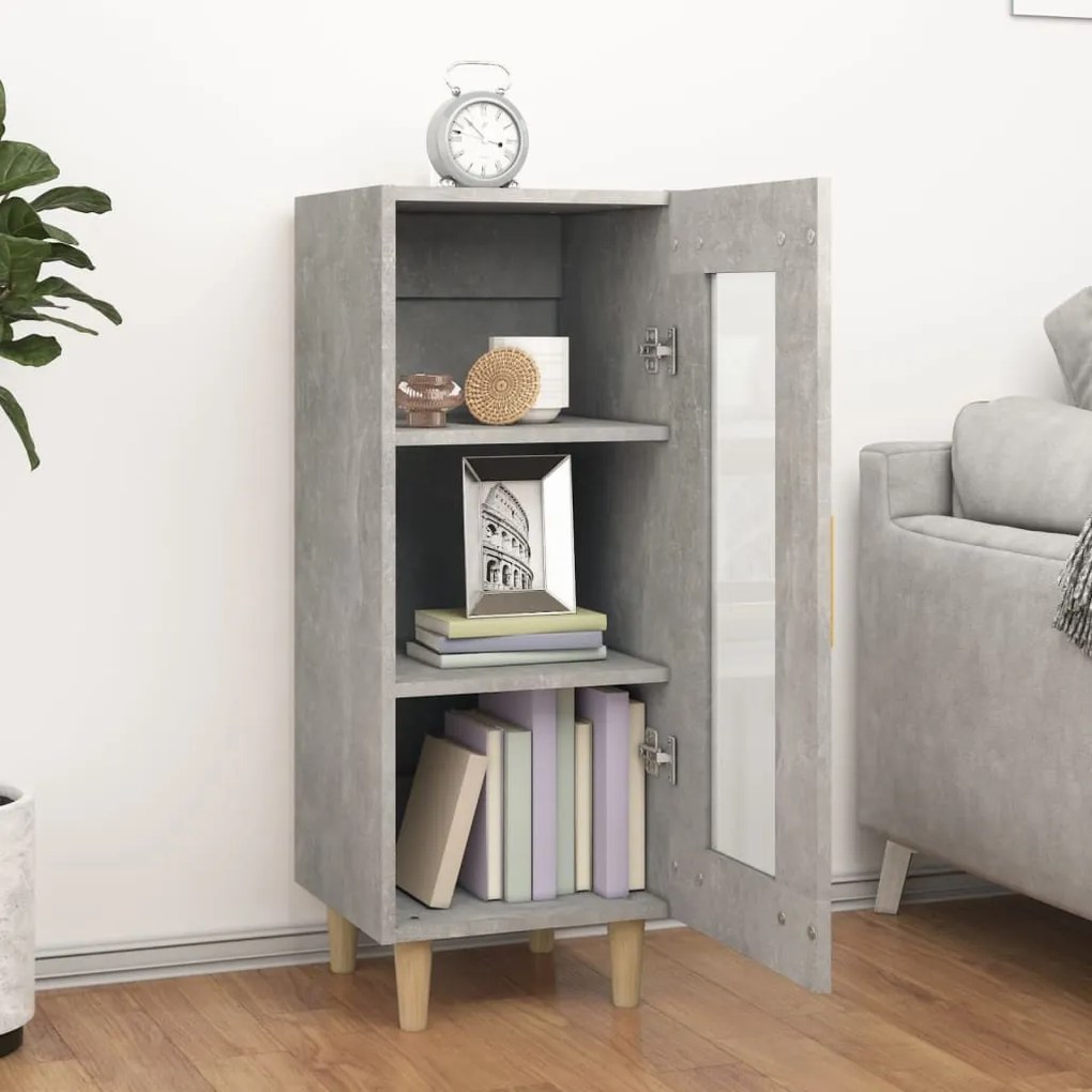 vidaXL Ντουλάπι Γκρι Σκυροδέματος 34,5x34x90 εκ. Επεξεργασμένο Ξύλο