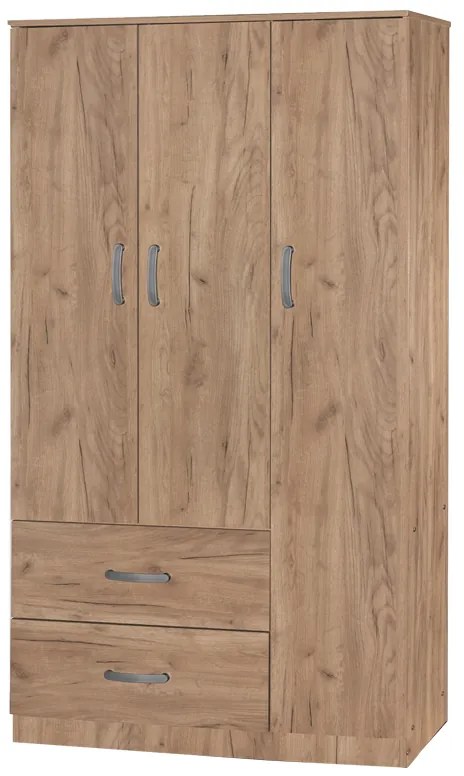 Intrahome Ντουλάπα ρούχων τρίφυλλη Zelia Intrahome με 2 συρτάρια χρώμα oak 90x42x180εκ | SKU: INTRAPA-350111130