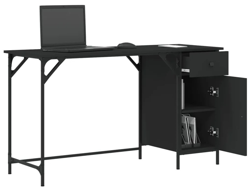 vidaXL Γραφείο Υπολογιστή Μαύρο 131 x 48 x 75 εκ. Επεξεργασμένο Ξύλο