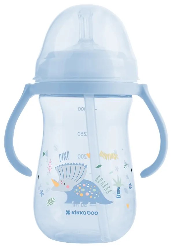 KIKKA BOO ΚΥΠΕΛΛΟ ΜΕ ΧΕΙΡΟΛΑΒΕΣ ΚΑΙ ΚΑΛΑΜΑΚΙ 300ML DINO WORLD BLUE 31302030078