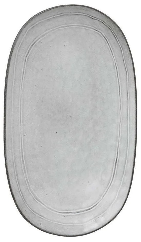 Πιατέλα Σερβιρίσματος Οβάλ 07.188963A 37x21cm Grey Ceramic