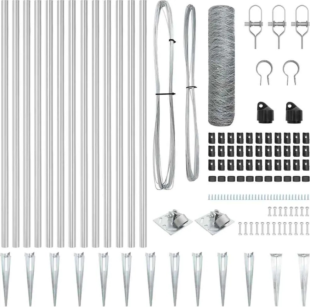 vidaXL Στύλος Περιφράξεων Ασημί