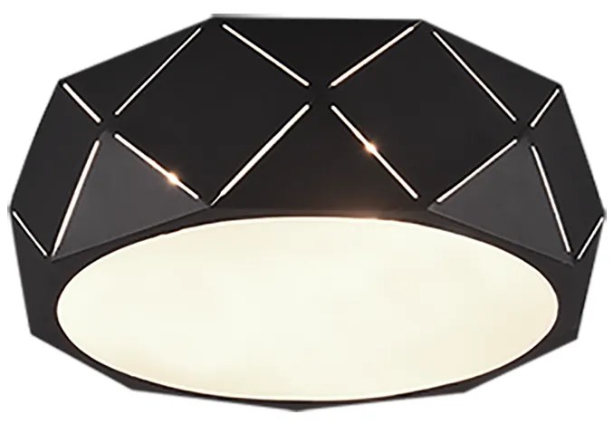 Zandor Μοντέρνα Μεταλλική Πλαφονιέρα Οροφής με Ντουί E27 σε Μαύρο χρώμα 40cm Trio Lighting 603500332