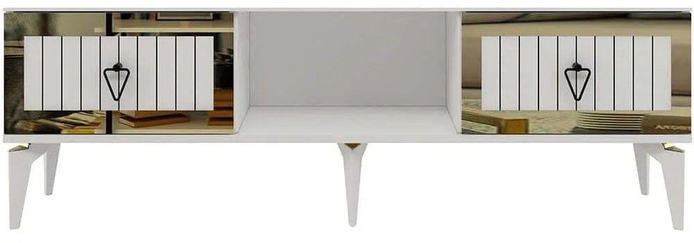 Έπιπλο Τηλεόρασης Linda 475OLV2907 150x29,6x44,6cm White-Gold