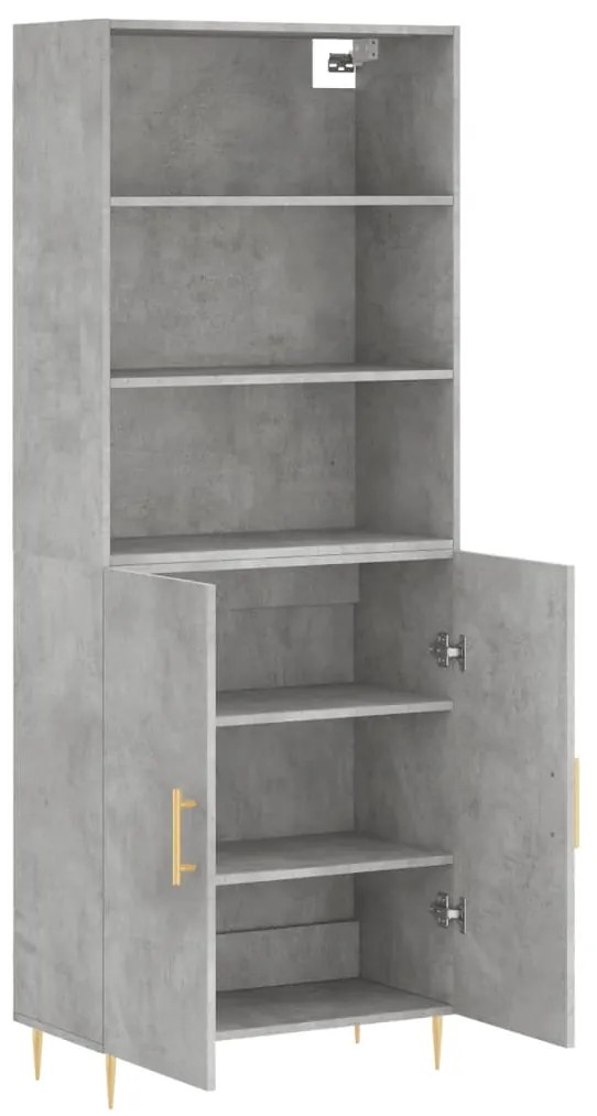 vidaXL Ντουλάπι Γκρι Σκυροδέματος 69,5x34x180 εκ. Επεξεργασμένο Ξύλο