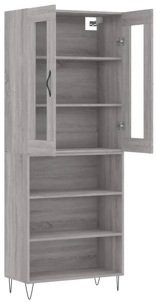 vidaXL Ντουλάπι Γκρι Sonoma 69,5 x 34 x 180 εκ. Επεξεργασμένο Ξύλο