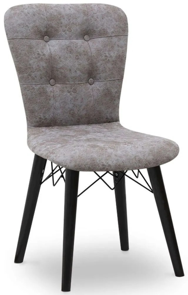 Καρέκλα Τραπεζαρίας Palmira 0222813 47x44x88cm Grey-Black Wood, Fabric