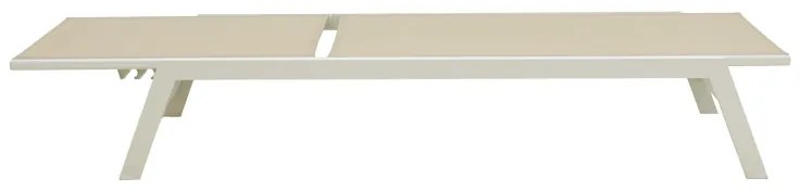 Ξαπλώστρα Boka pakoworld λευκό αλουμίνιο και textilene σε μπεζ απόχρωση 60x192x31εκ