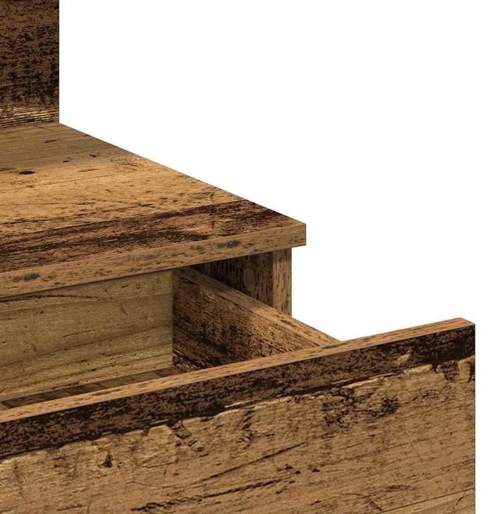 vidaXL Κομοδίνο Παλιό Ξύλο 100 x 40 x 130 εκ Επεξεργασμένο ξύλο