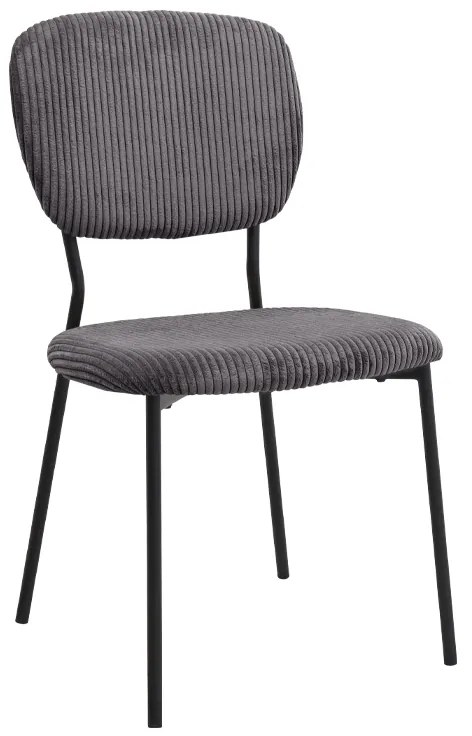 Καρέκλα τραπεζαρίας Kevin Megapap γκρι ύφασμα - μεταλλικό μαύρο πόδι 48x51x87εκ.