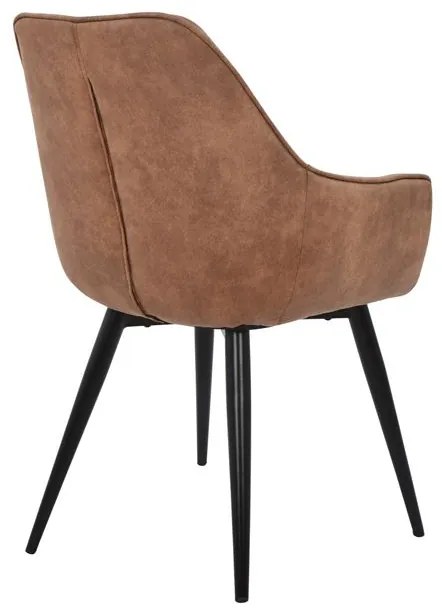 ΠΟΛΥΘΡΟΝΑ MANDO HM8006.03 ΜΕ ΚΑΦΕ NUBUCK ΥΦΑΣΜΑ 60x60x84 εκ.