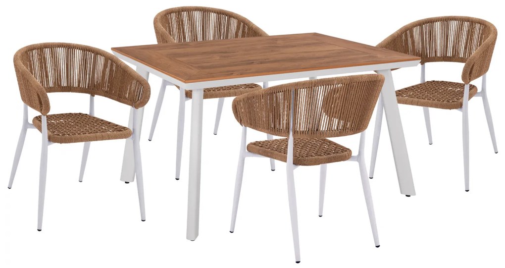 ΣΕΤ ΤΡΑΠΕΖΑΡΙΑ 5ΤΜΧ ΜΕ ΤΡΑΠΕΖΙ POLYWOOD 120Χ80 & ΠΟΛΥΘΡΟΝΕΣ ΛΕΥΚΕΣ FB911428 9997863