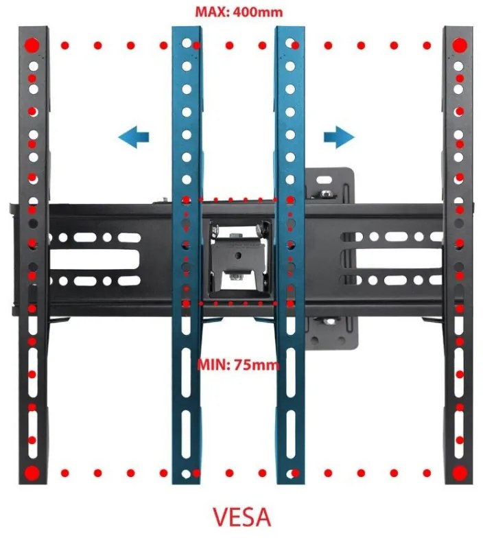 Βάση τηλεόρασης Esperanza ERW016, 26" - 70", 400x400 mm, Μέχρι 45 kg, Μαύρο