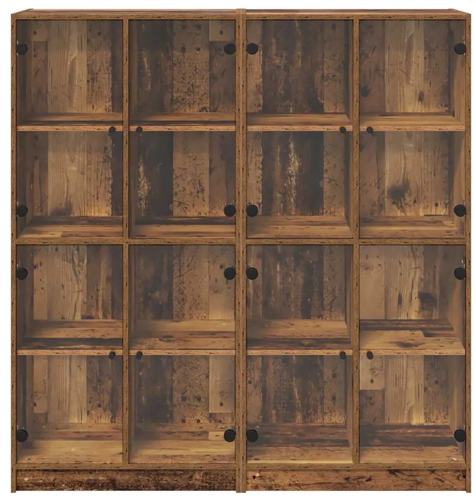 vidaXL Highboard 2 pcs Παλιό Ξύλο 68 x 37 x 142 εκ Επεξεργασμένο ξύλο