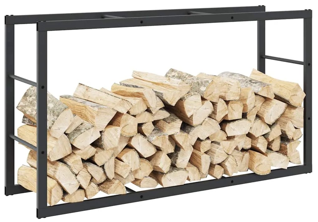 Ράφι Καυσόξυλων Μαύρο 110x30x61 εκ. Ατσάλινο