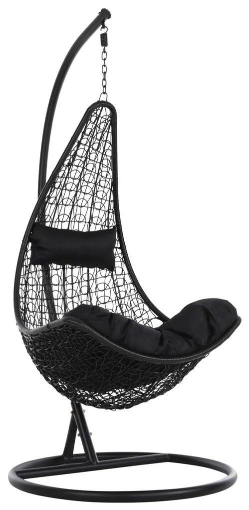 ΚΡΕΜΑΣΤΗ ΠΟΛΥΘΡΟΝΑ ΦΩΛΙΑ MILLIE ΜΕΤΑΛΛΟ-ΣΥΝΘ.RATTAN ΜΑΥΡΟ Φ95x195Υεκ.