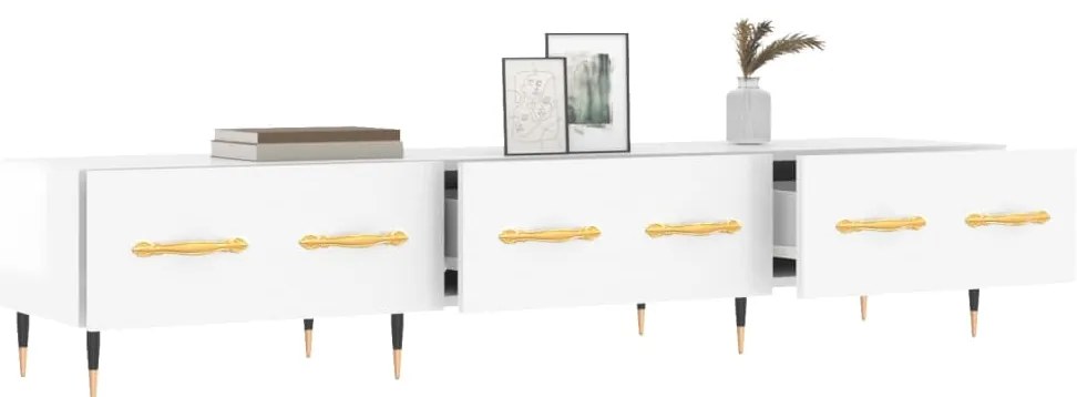 vidaXL Έπιπλο Τηλεόρασης Γυαλ. Λευκό 150x36x30 εκ. Επεξεργασμένο Ξύλο