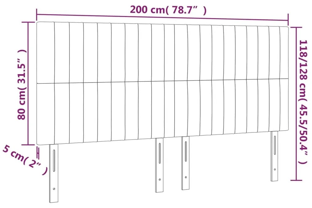 Κεφαλάρια Κρεβατιού 4 τεμ. Ροζ 100x5x78/88 εκ. Βελούδινο - Ροζ