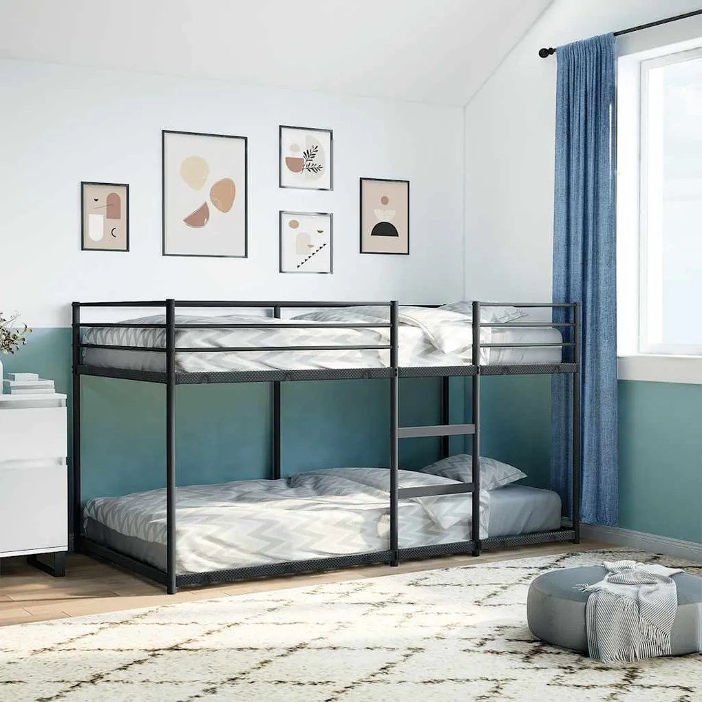 Κουκέτα χωρίς στρώμα Μαύρο 100x190 cm Ατσάλι - Μαύρο