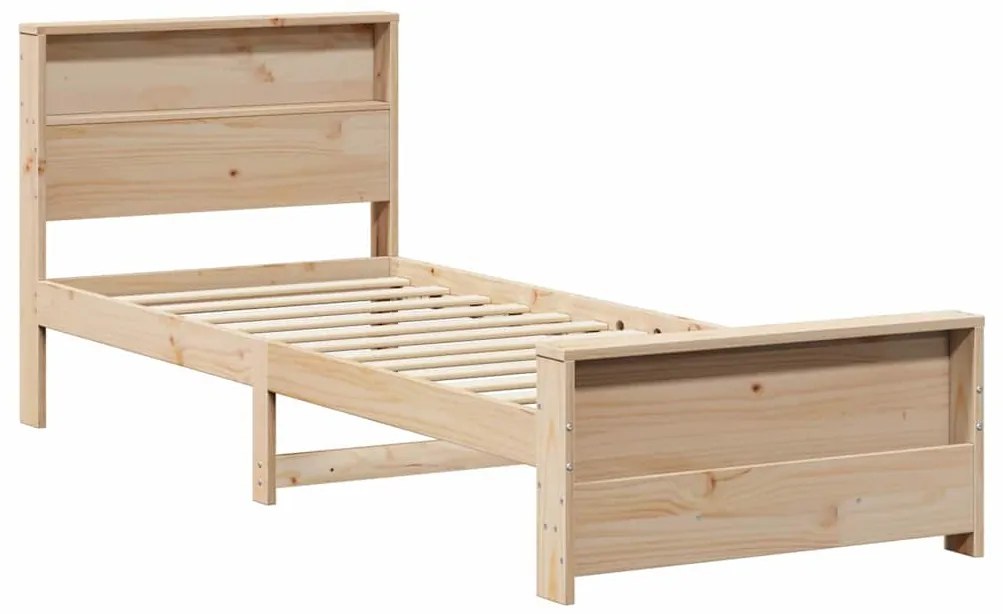 vidaXL Σκελετός Κρεβατιού Καφέ 75 x 190 cm Μασίφ ξύλο πεύκου