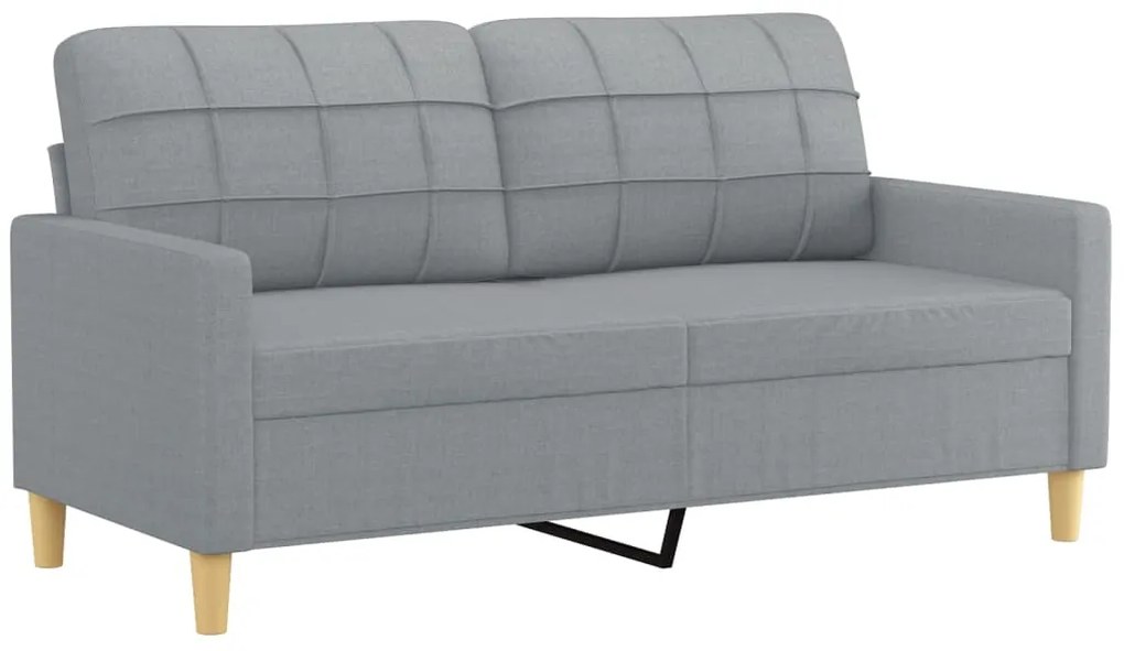 vidaXL Σετ Σαλονιού 2 Τεμαχίων Αν. Γκρι Υφασμάτινο με Μαξιλάρια