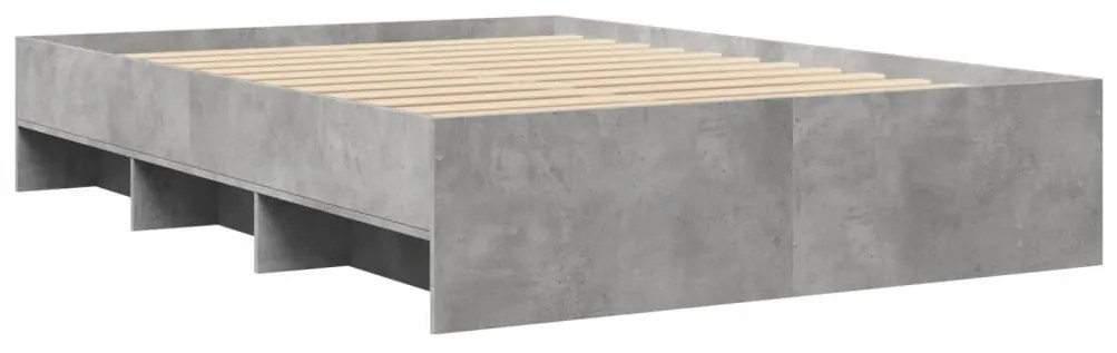 vidaXL Πλαίσιο Κρεβατιού Γκρι Σκυροδέματος 140x200 εκ. Επεξεργ. Ξύλο