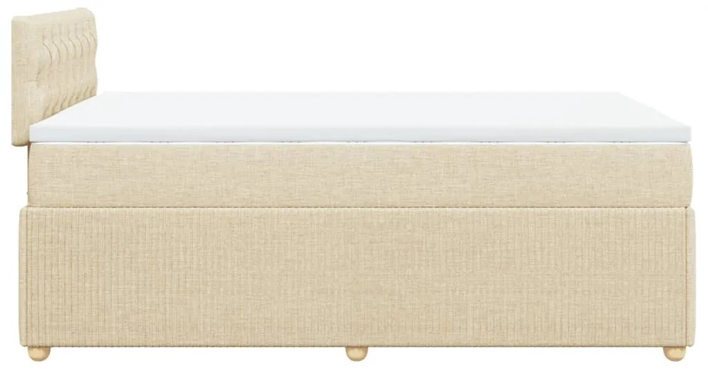 vidaXL Κρεβάτι Boxspring με Στρώμα Κρεμ 120x190 εκ. Υφασμάτινο