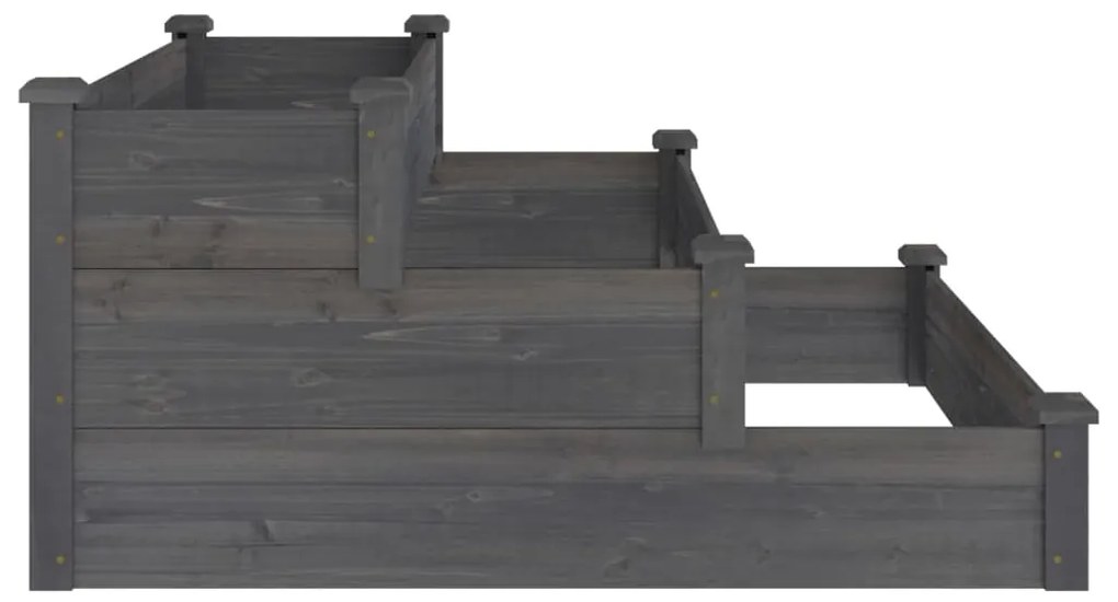 vidaXL Ζαρντινιέρα Υπερυψωμένη Γκρι 120x120x56 εκ. Μασίφ Ξύλο Ελάτης