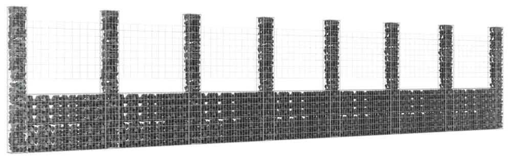 vidaXL Συρματοκιβώτιο σε U Σχήμα με 8 Στύλους 860x20x200 εκ. Σιδερένιο