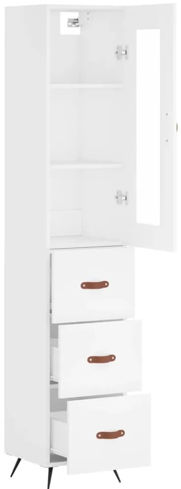 vidaXL Ντουλάπι Λευκό 34,5 x 34 x 180 εκ. από Επεξεργασμένο Ξύλο