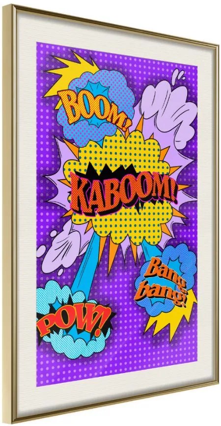 Αφίσα - Kaboom! Boom! Pow! - 20x30 - Χρυσό - Με πασπαρτού