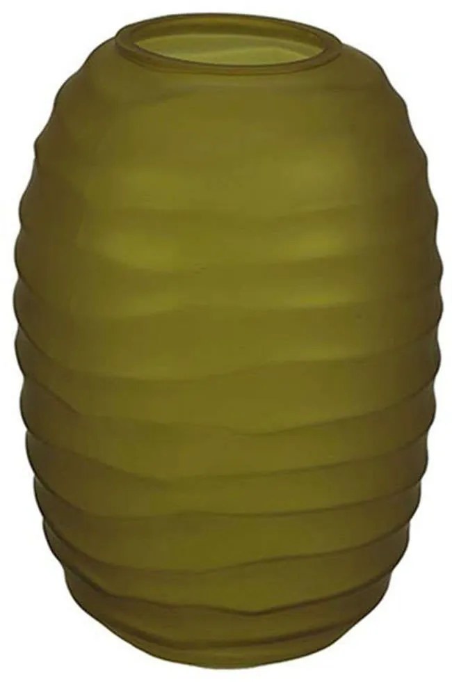 Βάζο Γυάλινο Ριγέ 013.783956 15x22,5cm Olive Glass