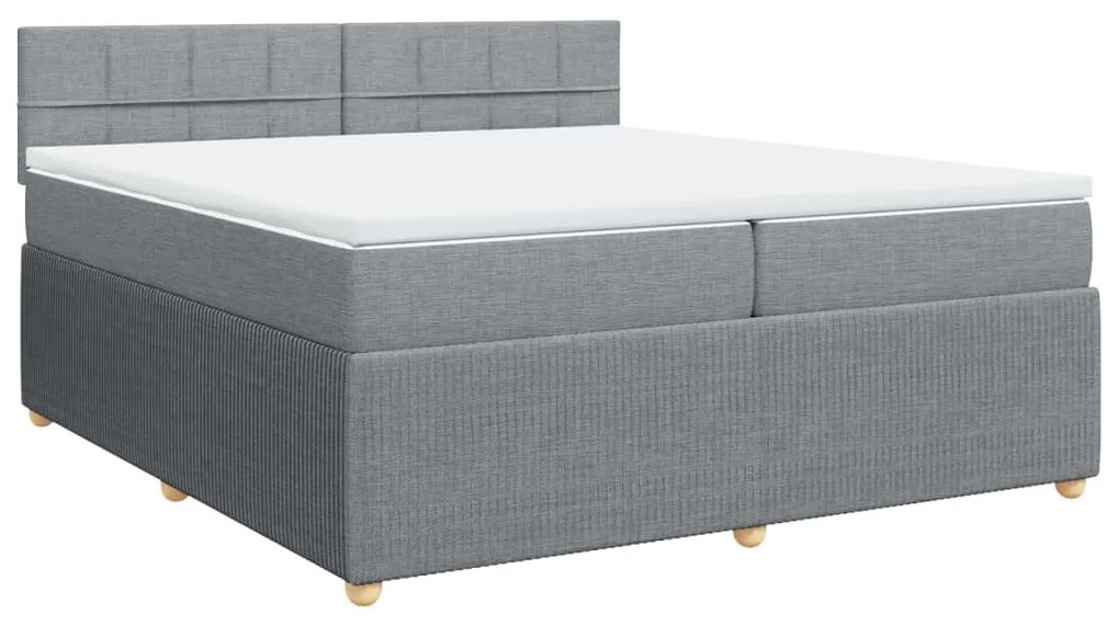 ΚΡΕΒΑΤΙ BOXSPRING ΜΕ ΣΤΡΩΜΑ ΑΝΟΙΧΤΟ ΓΚΡΙ 200X200 ΕΚ. ΥΦΑΣΜΑΤΙΝΟ 3289863