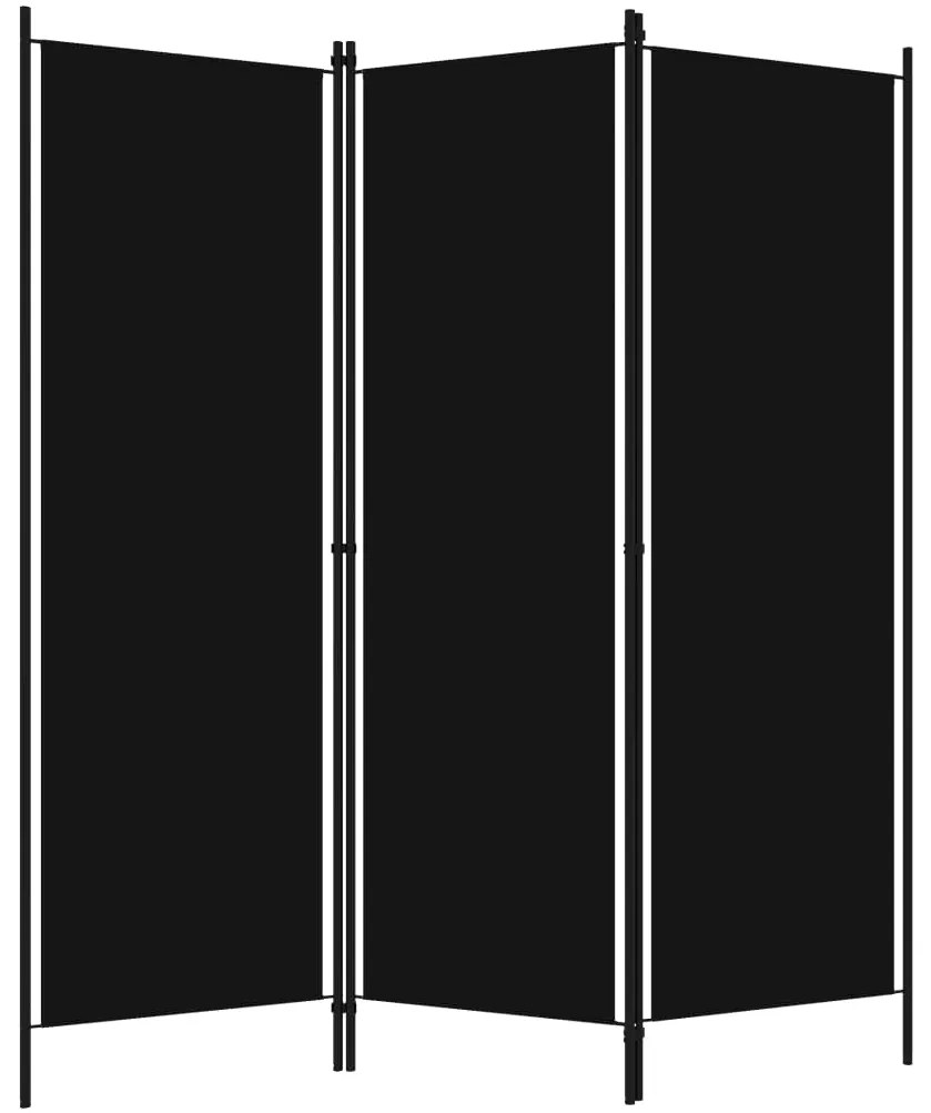 vidaXL Διαχωριστικό Δωματίου με 3 Πάνελ Μαύρο 150 x 180 εκ.