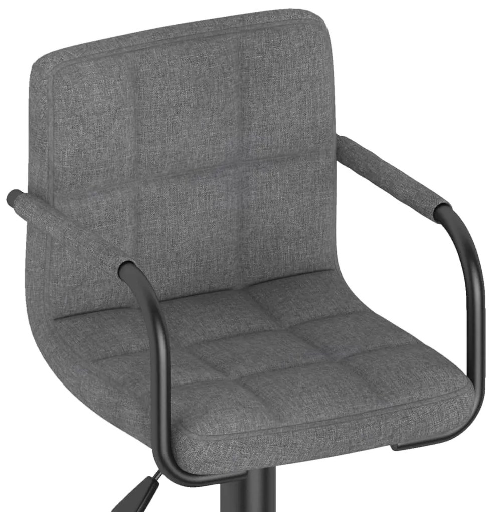 vidaXL Σκαμπό Μπαρ Ανοιχτό Γκρι Υφασμάτινο