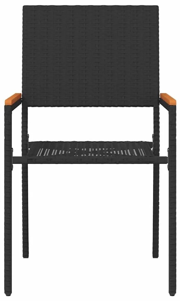 vidaXL Καρέκλες κήπου που σωριάζονται 4 pcs Μαύρο, Καφέ