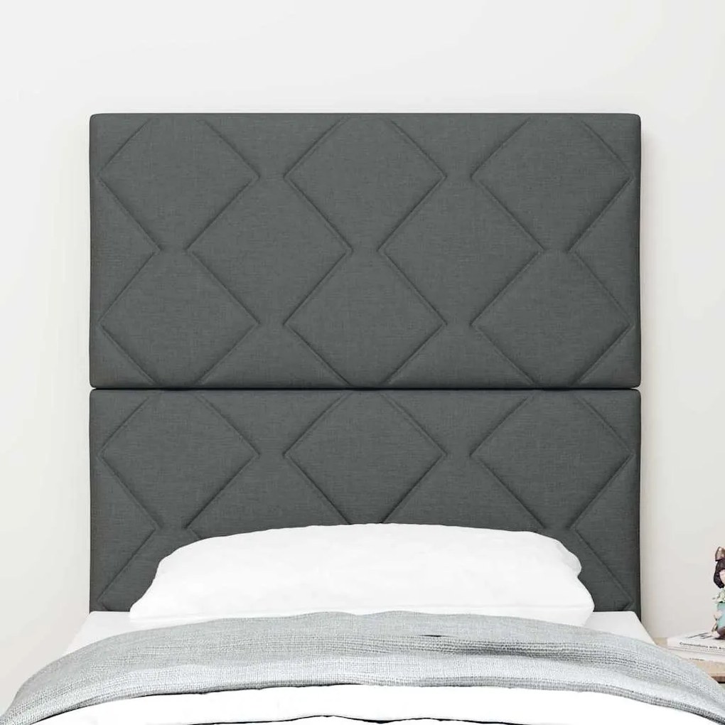 vidaXL Υφασμάτινο Κεφαλάρι Geometric Σκούρο γκρι 80 cm ύφασμα