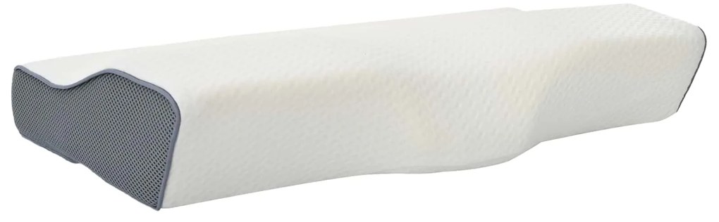 vidaXL Μαξιλάρι με μαξιλάρι Λευκό 60 x 34 x 11 εκ. Πολυεστέρας