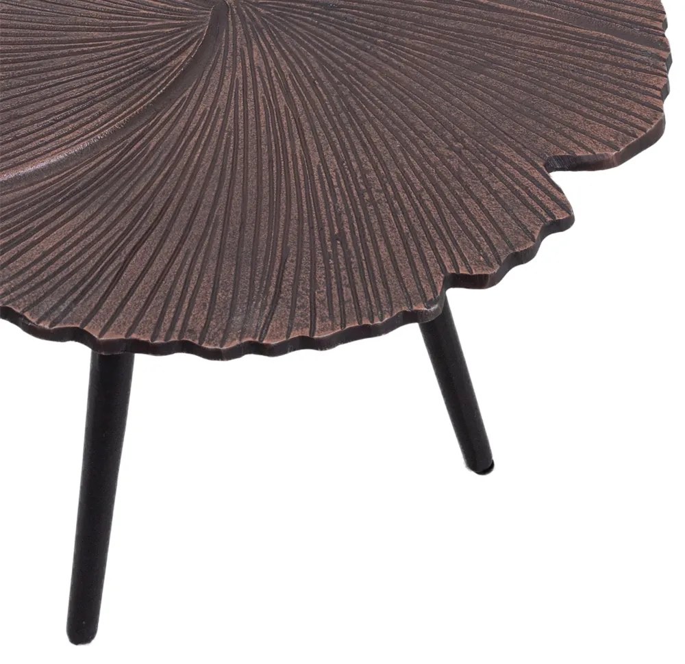 LEAF 40 SIDE TABLE COPPER ANTIQUE ΜΑΥΡΟ D40xH32cm - 04-0613