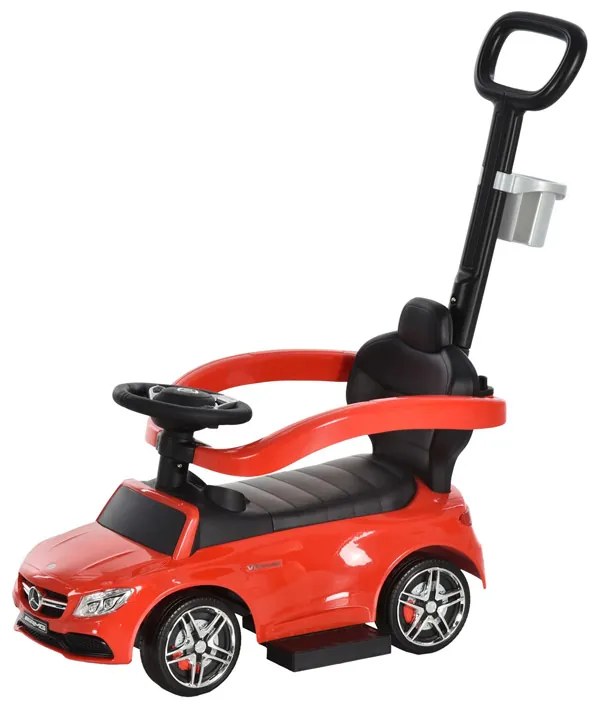 Αυτοκινητάκι - Περπατούρα Licensed PP Mercedes-Benz με Λαβή Γονέα Χρώματος Κόκκινο HOMCOM 370-112RD 370-112RD