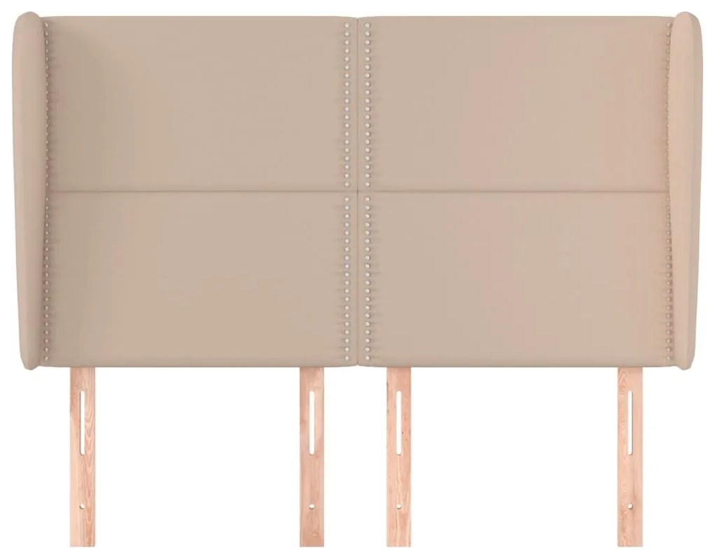 vidaXL Κεφαλάρι με Πτερύγια Καπουτσίνο 147x23x118/128 εκ. Συνθ. Δέρμα