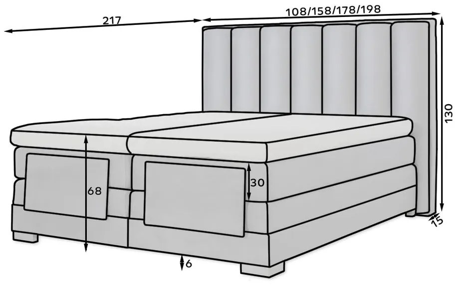 Επενδυμένο κρεβάτι Villard με στρώμα και ανώστρωμα-Sapio milo-140 x 200