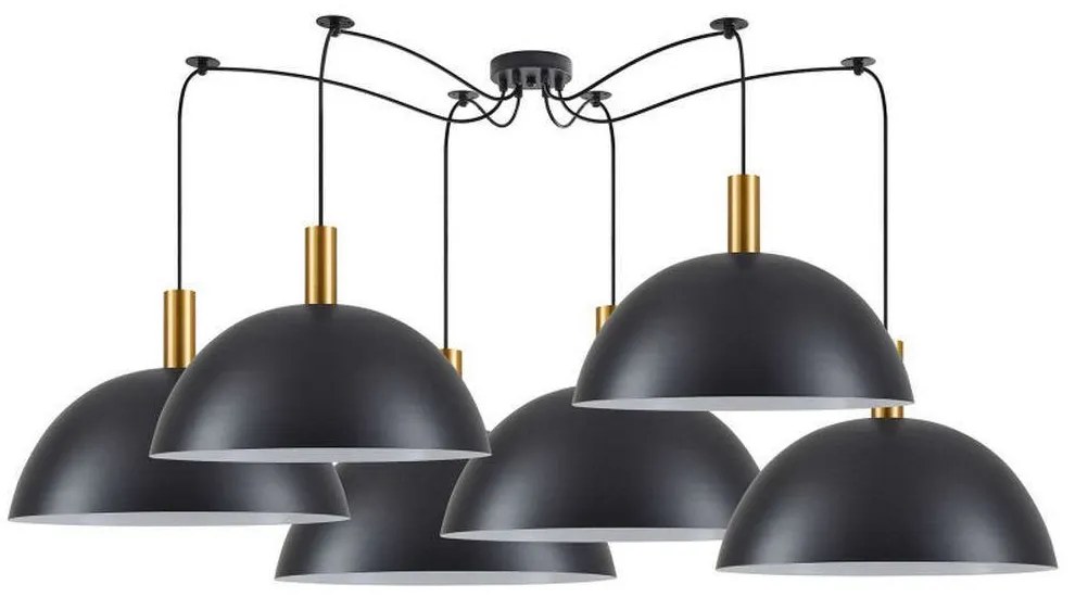 Φωτιστικό Οροφής Adept Tube 77-8593 Φ50x31,5cm 6xE27 60W Black-Gold Homelighting