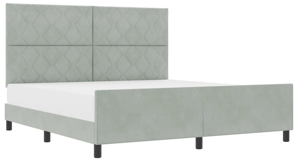 vidaXL Σκελετός Κρεβατιού Ανοιχτό γκρι 180 x 200 cm Βελούδο