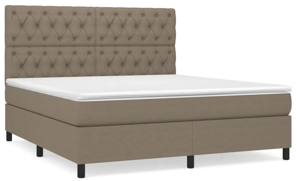 vidaXL Κρεβάτι Boxspring με Στρώμα Taupe 160x200 εκ. Υφασμάτινο