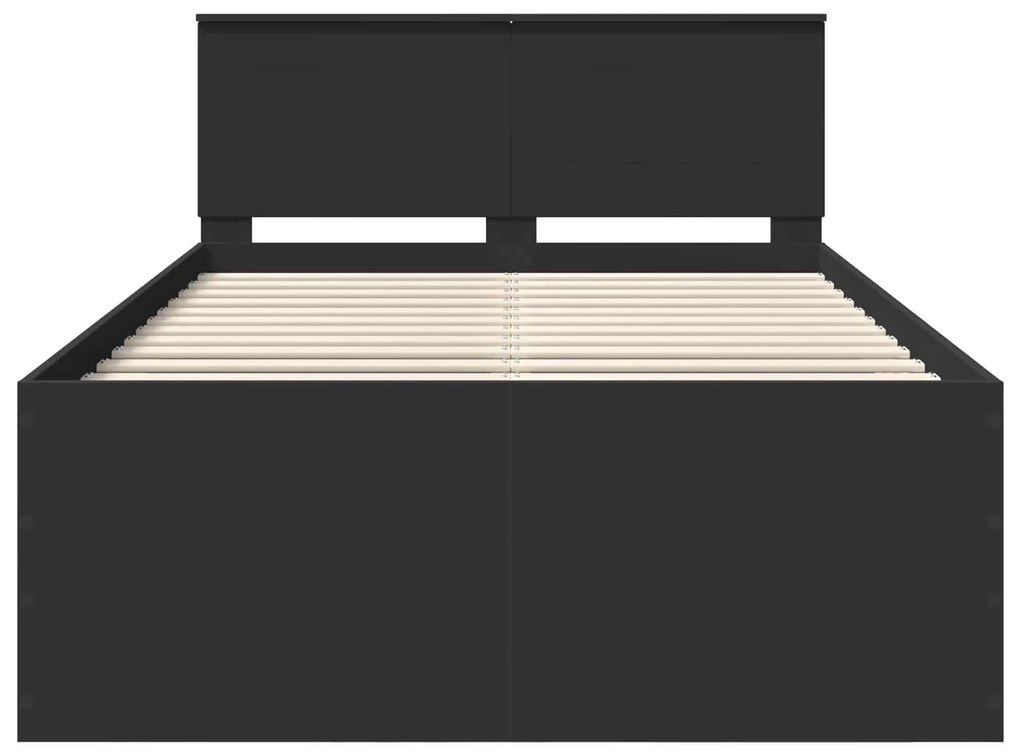 vidaXL Σκελετός Κρεβατιού Μαύρο 120 x 190 cm Επεξεργασμένο ξύλο